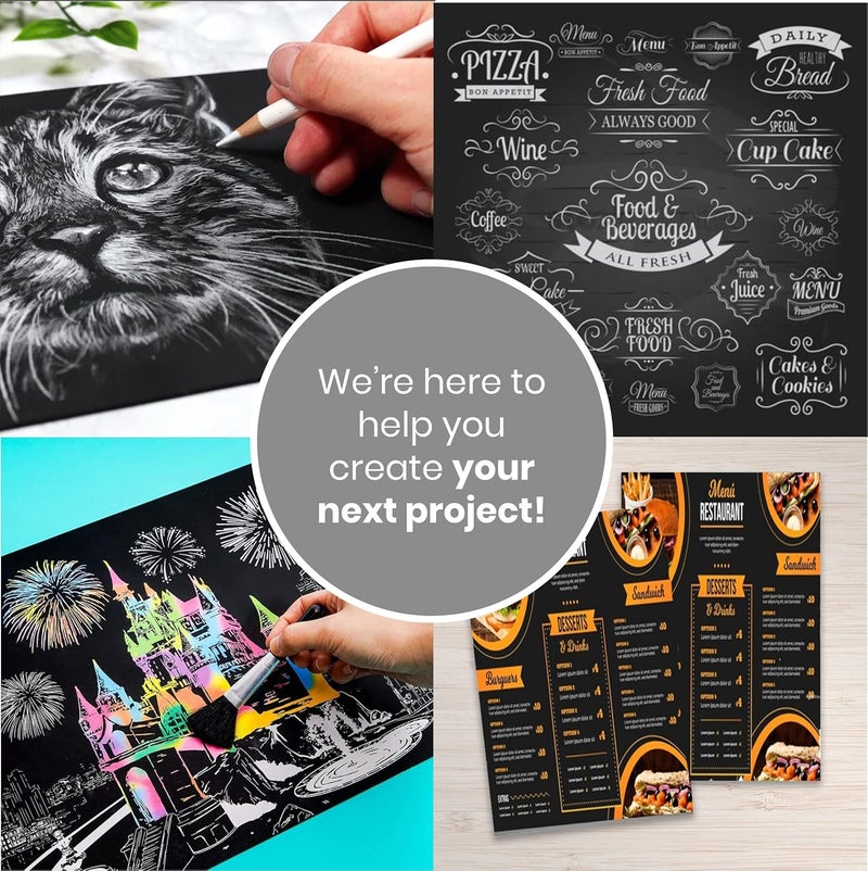 BearBoss Black Colored Cardstock Thick Paper 50 Sheets, 8.5" x 11" Heavyweight 92lb Cover Card Stock for Crafts and DIY Cards Making - Image 4